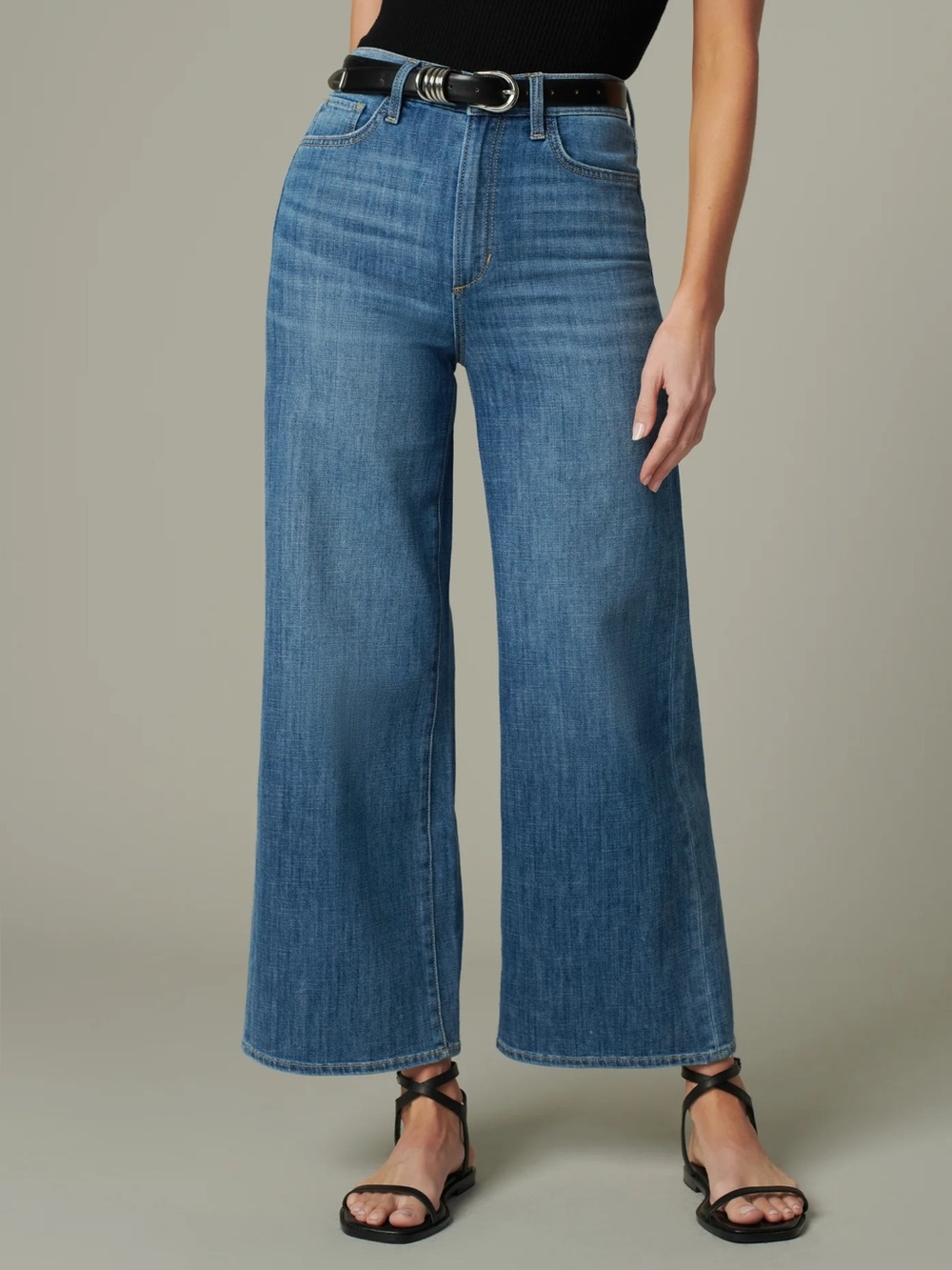 Joe’s Jeans The Mia High Rise Weightless Wide Leg Ankle Jeans in Smoke Show